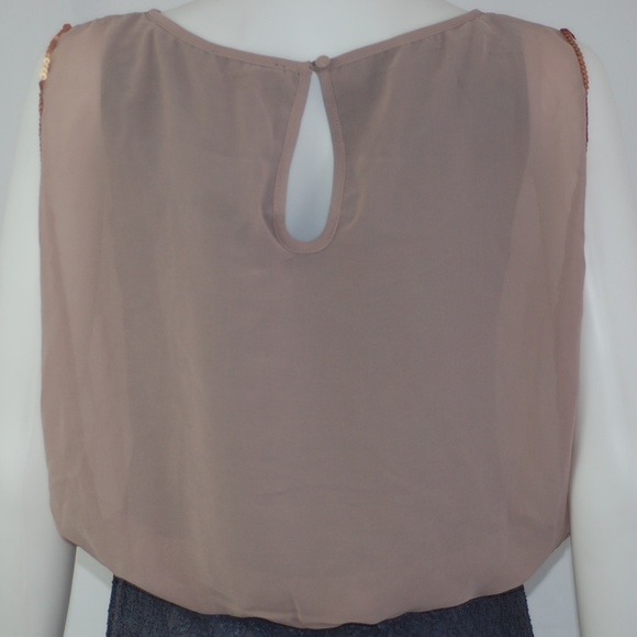 NWT Tan & Gray Lace Dress Sz M - Picture 5 of 6